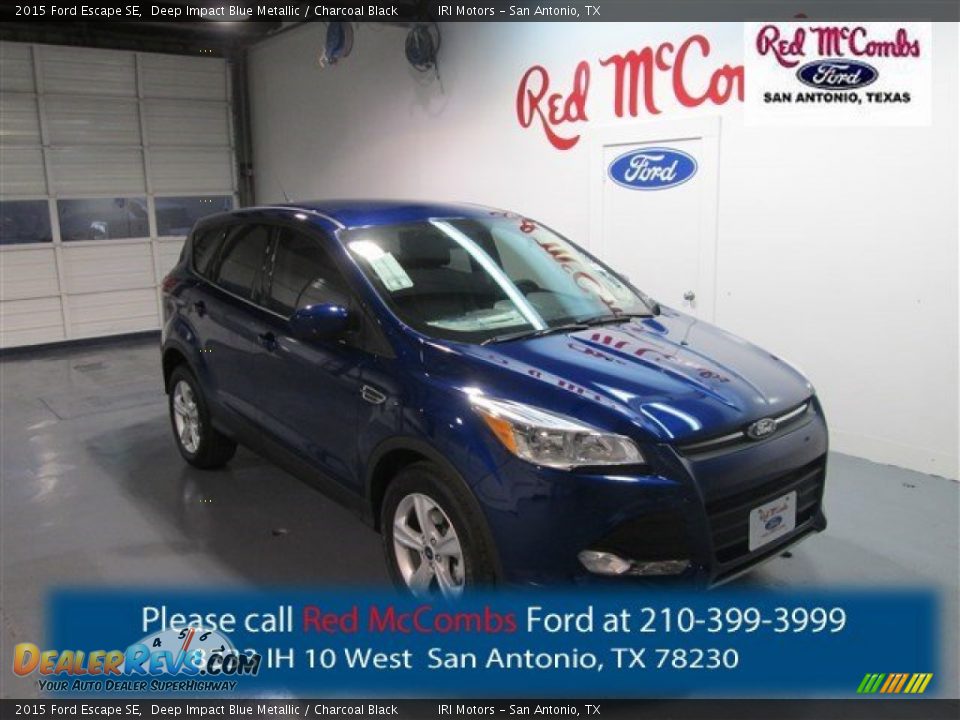 2015 Ford Escape SE Deep Impact Blue Metallic / Charcoal Black Photo #1