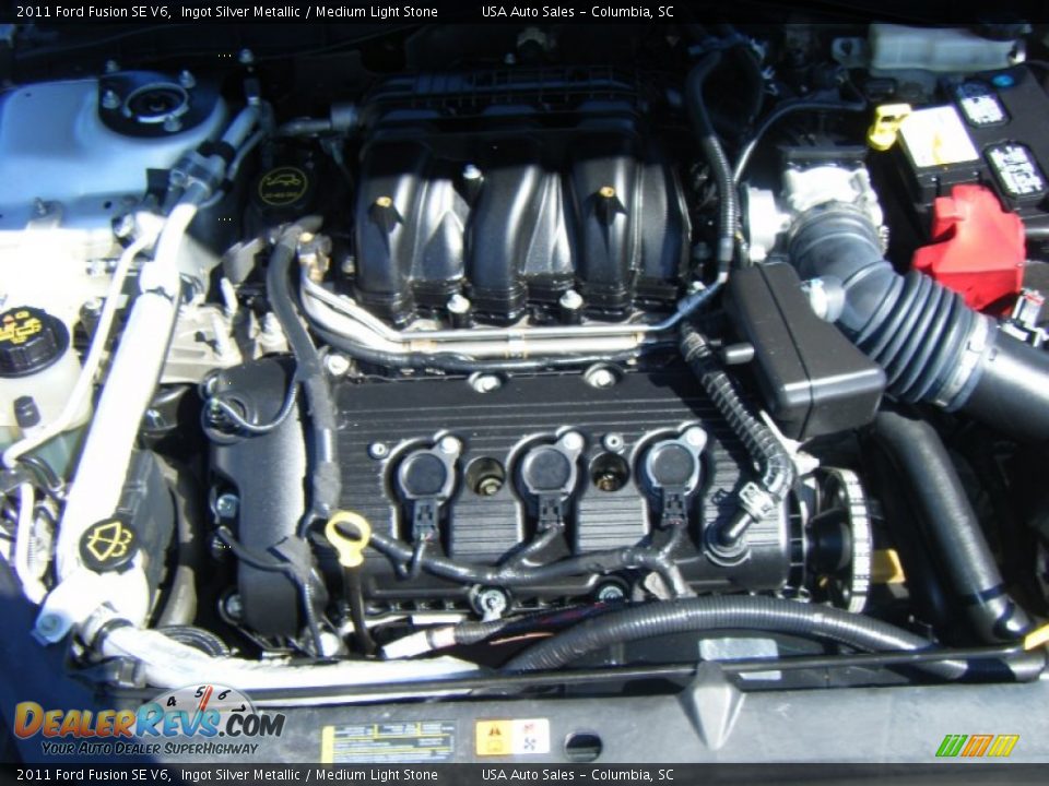 2011 Ford Fusion SE V6 Ingot Silver Metallic / Medium Light Stone Photo #19