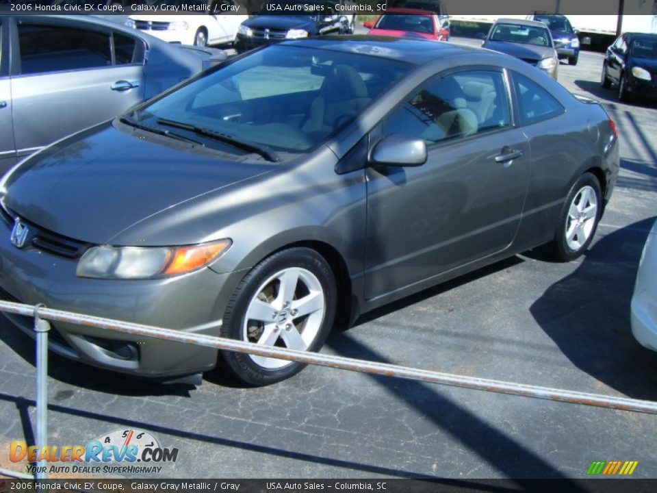 2006 Honda Civic EX Coupe Galaxy Gray Metallic / Gray Photo #2