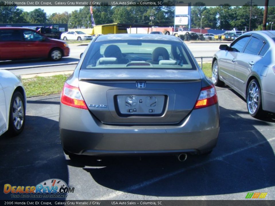 2006 Honda Civic EX Coupe Galaxy Gray Metallic / Gray Photo #3