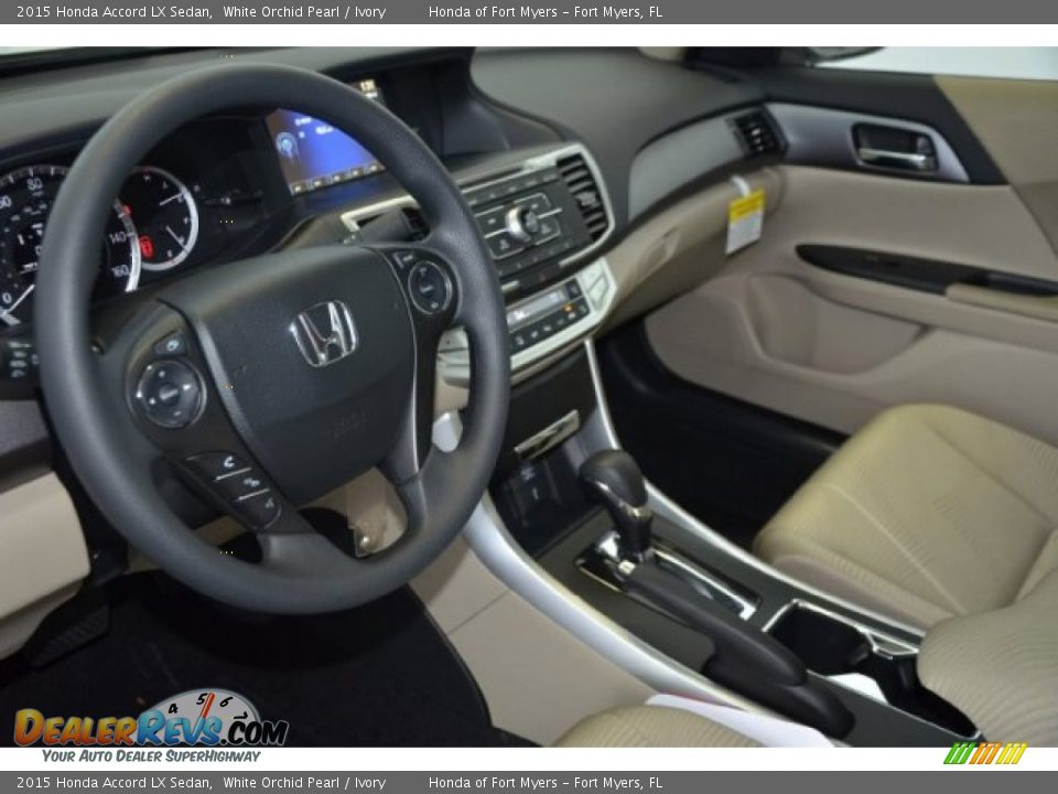 2015 Honda Accord LX Sedan White Orchid Pearl / Ivory Photo #9