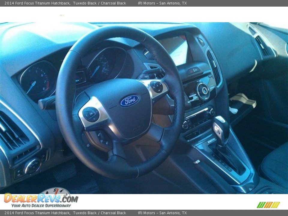 2014 Ford Focus Titanium Hatchback Tuxedo Black / Charcoal Black Photo #17