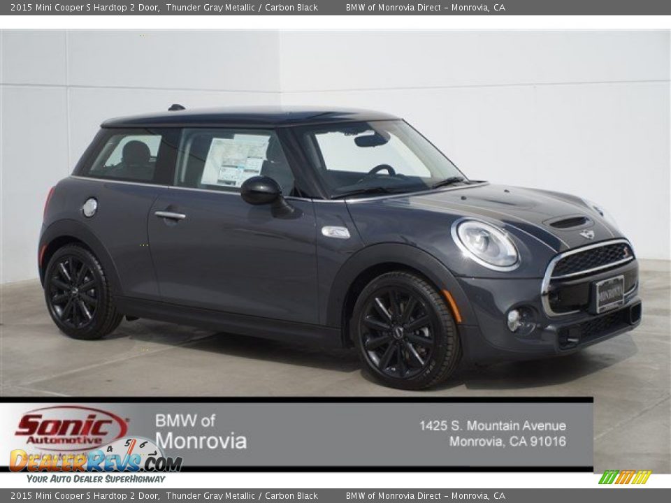 2015 Mini Cooper S Hardtop 2 Door Thunder Gray Metallic / Carbon Black Photo #1