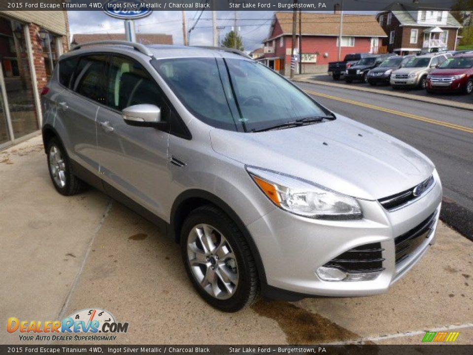 2015 Ford Escape Titanium 4WD Ingot Silver Metallic / Charcoal Black Photo #3