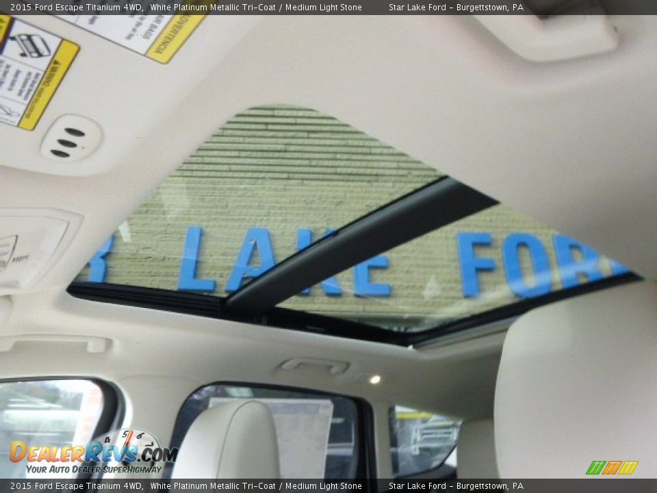 2015 Ford Escape Titanium 4WD White Platinum Metallic Tri-Coat / Medium Light Stone Photo #12