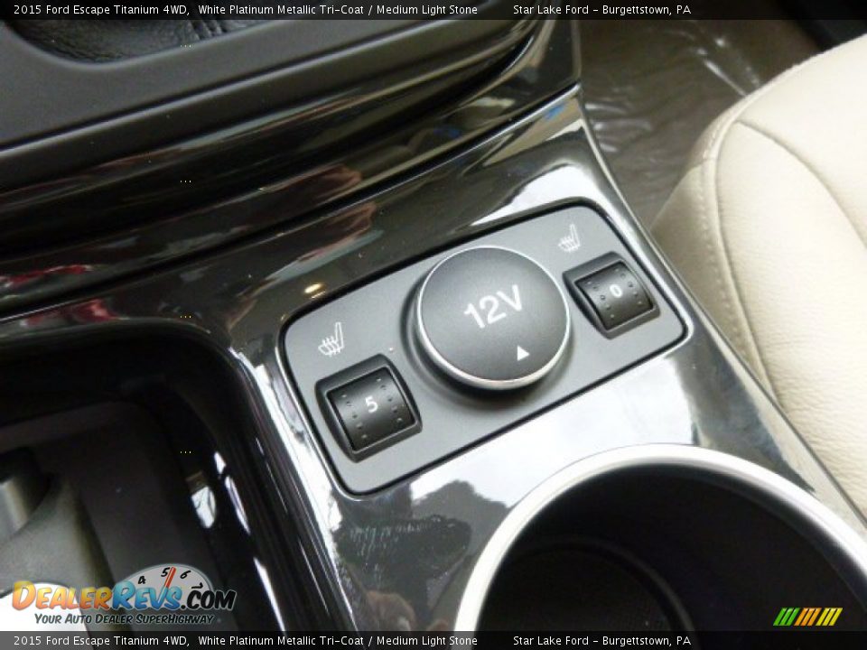 2015 Ford Escape Titanium 4WD White Platinum Metallic Tri-Coat / Medium Light Stone Photo #18