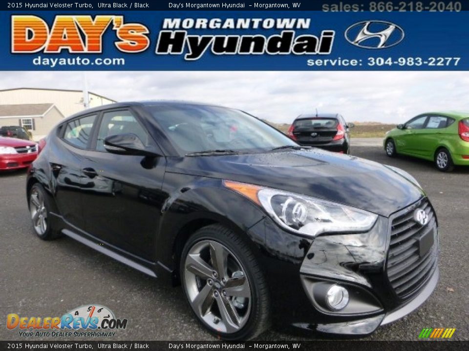 2015 Hyundai Veloster Turbo Ultra Black / Black Photo #1