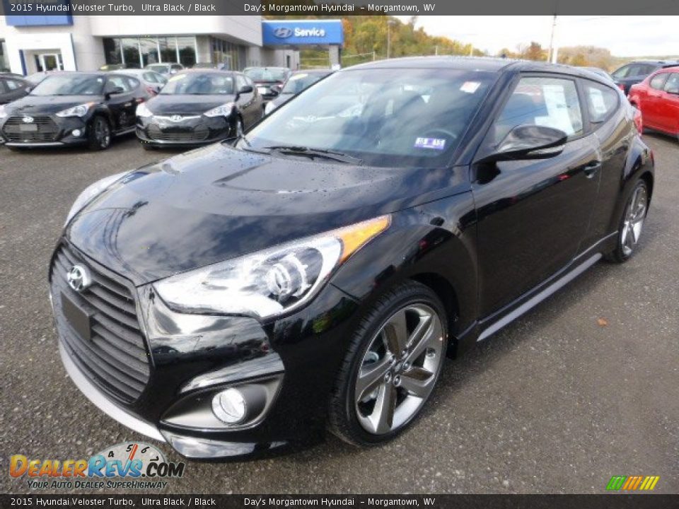 2015 Hyundai Veloster Turbo Ultra Black / Black Photo #8