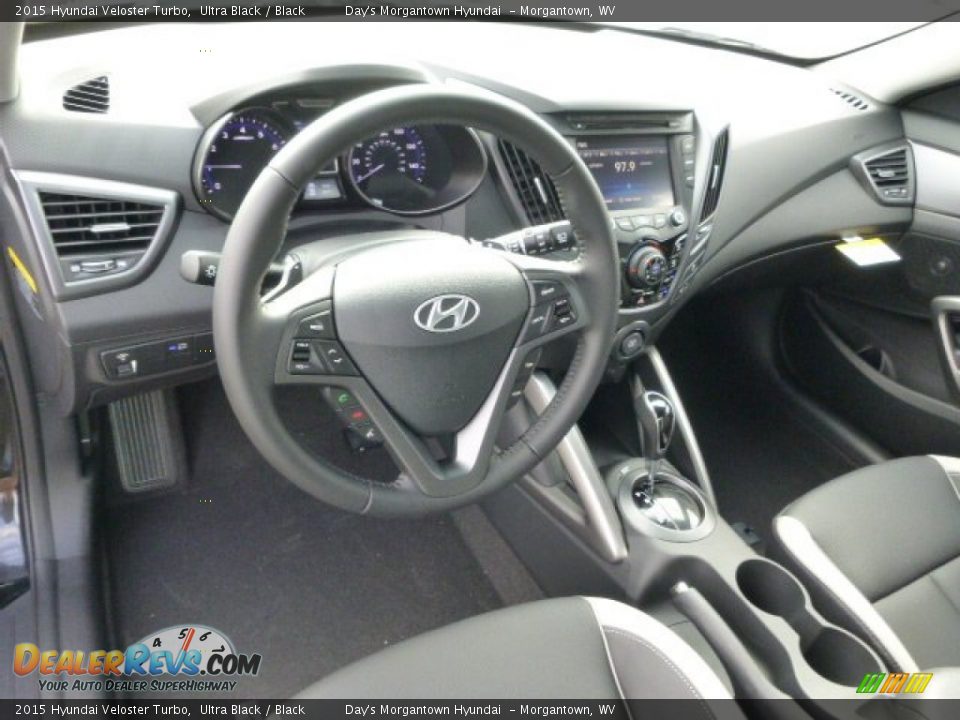 2015 Hyundai Veloster Turbo Ultra Black / Black Photo #13
