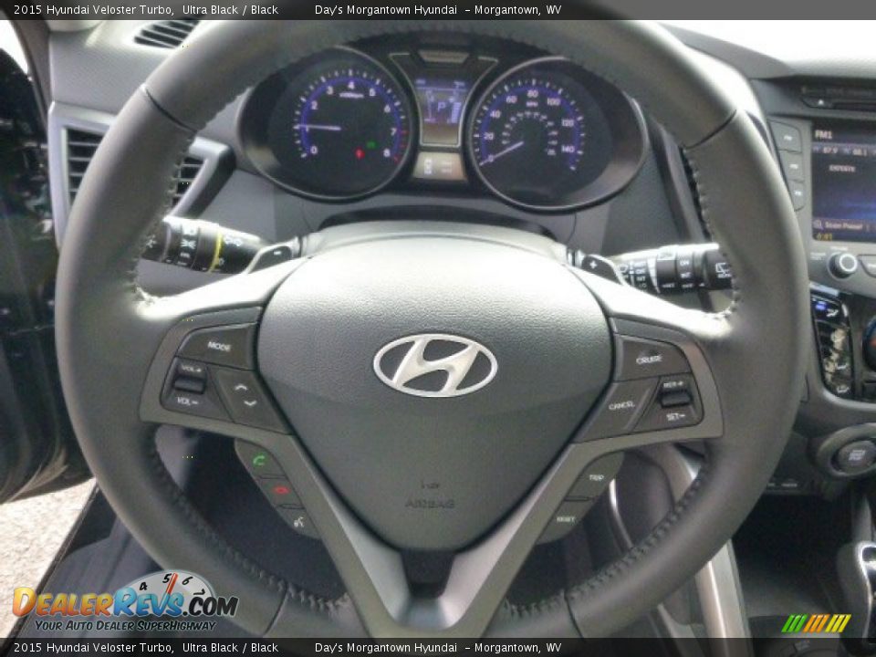 2015 Hyundai Veloster Turbo Ultra Black / Black Photo #16