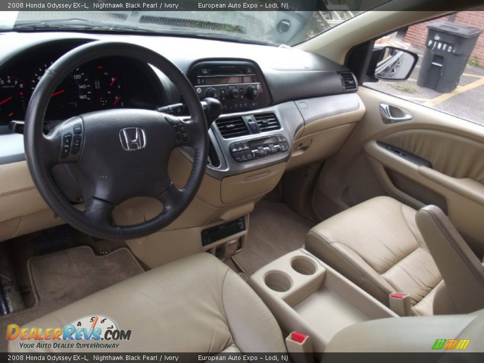 2008 Honda Odyssey EX-L Nighthawk Black Pearl / Ivory Photo #11