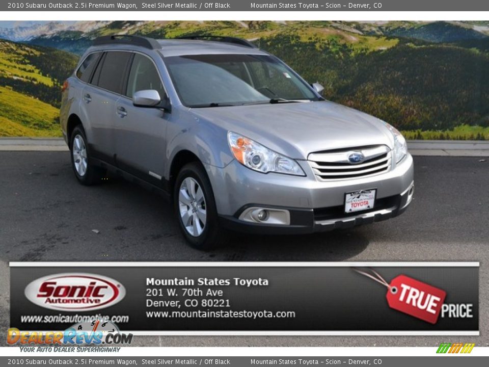 2010 Subaru Outback 2.5i Premium Wagon Steel Silver Metallic / Off Black Photo #1