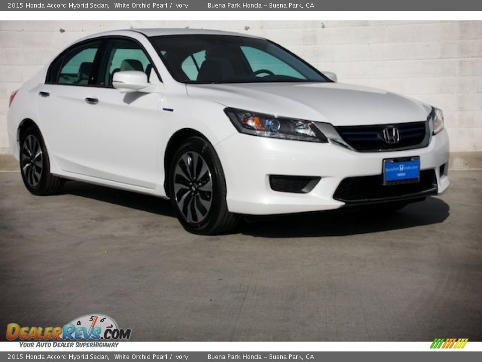 2015 Honda Accord Hybrid Sedan White Orchid Pearl / Ivory Photo #1