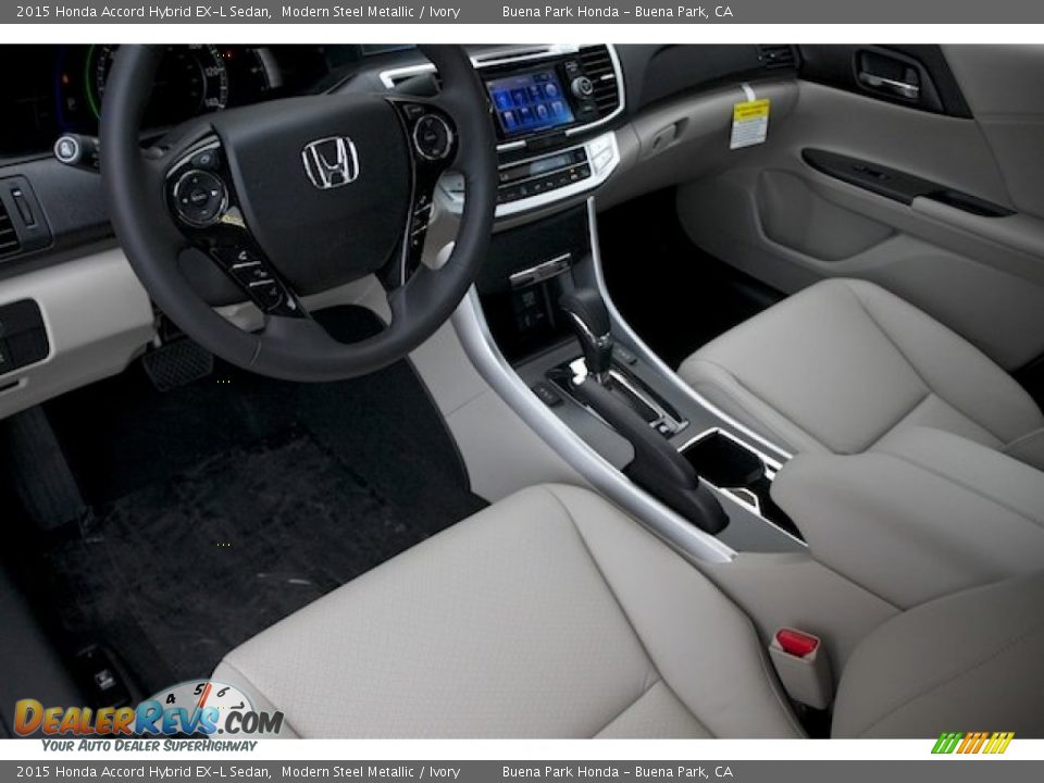 2015 Honda Accord Hybrid EX-L Sedan Modern Steel Metallic / Ivory Photo #12