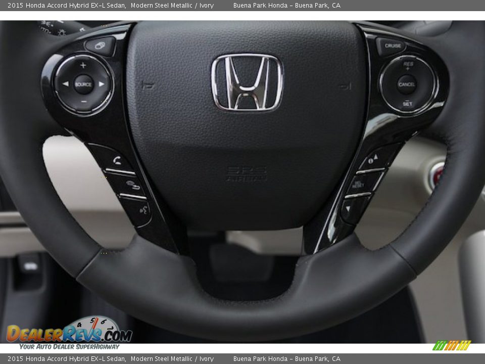 2015 Honda Accord Hybrid EX-L Sedan Modern Steel Metallic / Ivory Photo #13