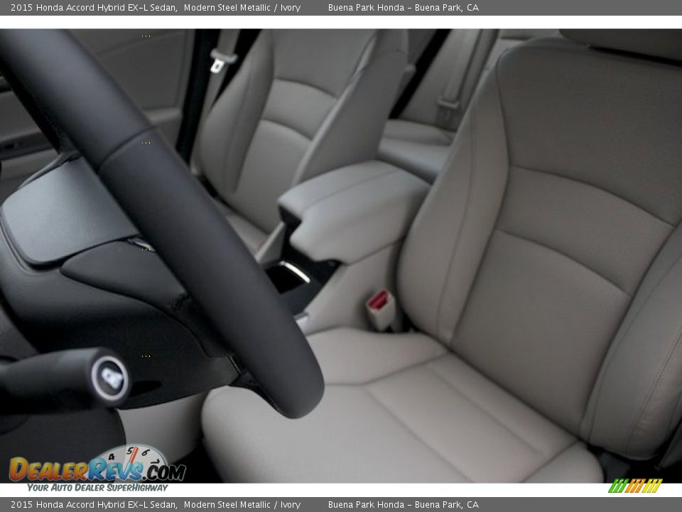 2015 Honda Accord Hybrid EX-L Sedan Modern Steel Metallic / Ivory Photo #14