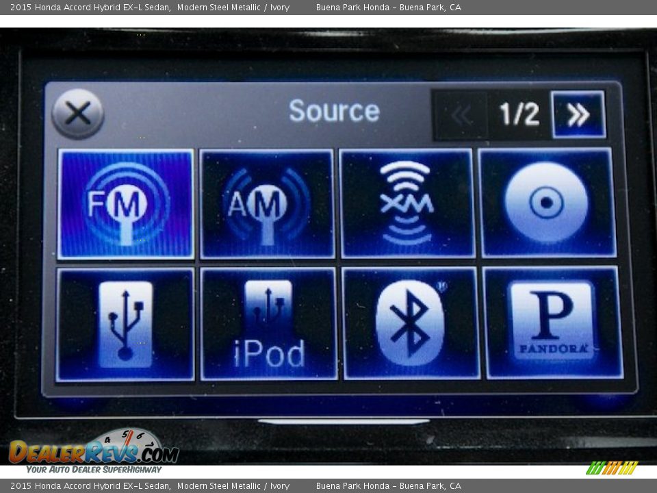 2015 Honda Accord Hybrid EX-L Sedan Modern Steel Metallic / Ivory Photo #19