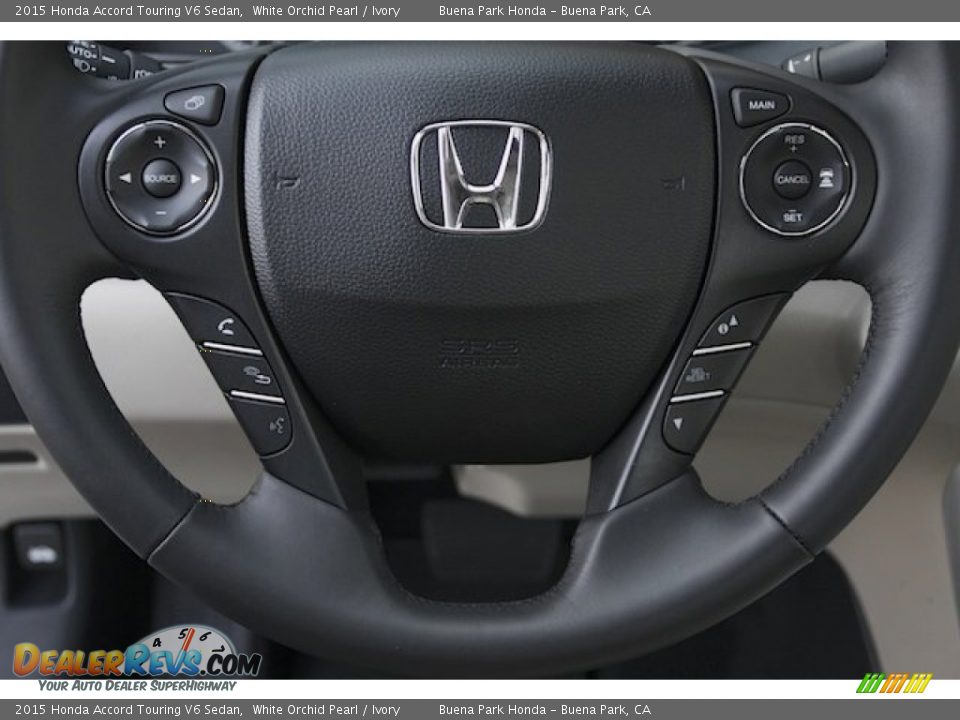 2015 Honda Accord Touring V6 Sedan White Orchid Pearl / Ivory Photo #10