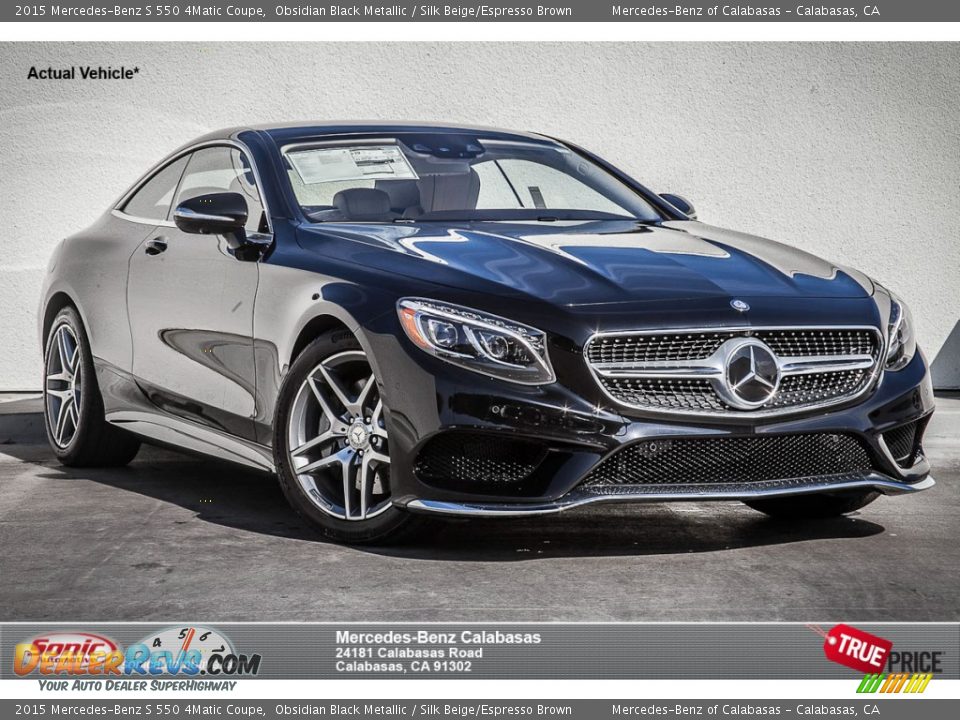 2015 Mercedes-Benz S 550 4Matic Coupe Obsidian Black Metallic / Silk Beige/Espresso Brown Photo #1
