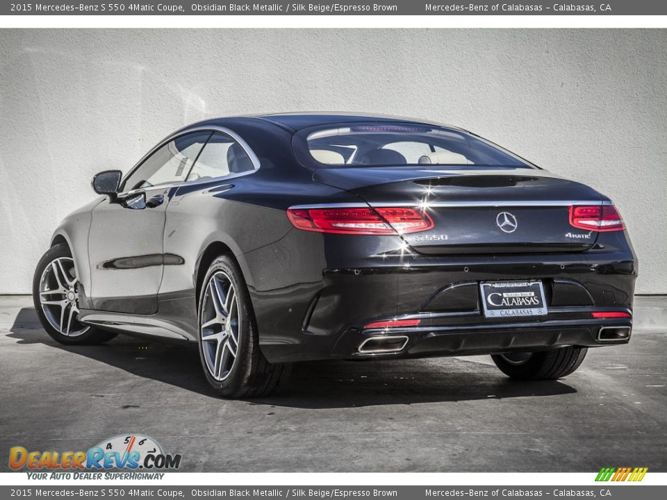2015 Mercedes-Benz S 550 4Matic Coupe Obsidian Black Metallic / Silk Beige/Espresso Brown Photo #2