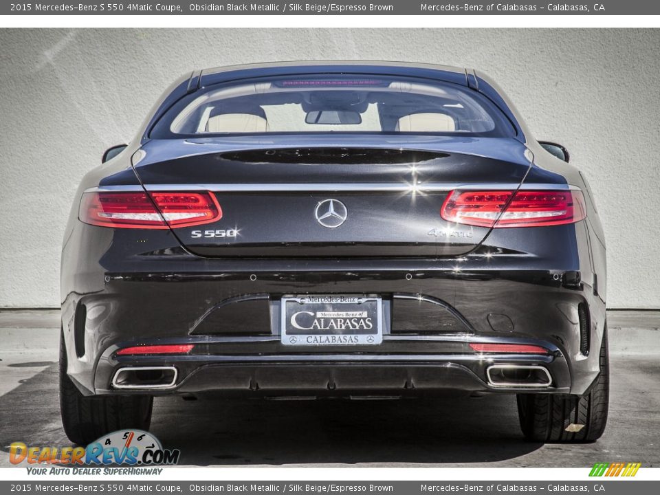 2015 Mercedes-Benz S 550 4Matic Coupe Obsidian Black Metallic / Silk Beige/Espresso Brown Photo #3