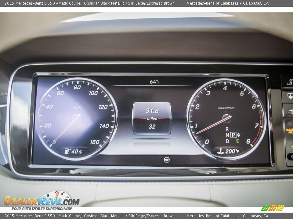 2015 Mercedes-Benz S 550 4Matic Coupe Obsidian Black Metallic / Silk Beige/Espresso Brown Photo #6