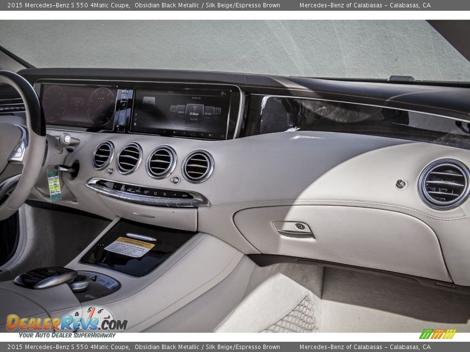 2015 Mercedes-Benz S 550 4Matic Coupe Obsidian Black Metallic / Silk Beige/Espresso Brown Photo #8