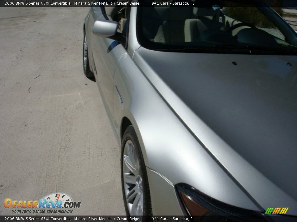 2006 BMW 6 Series 650i Convertible Mineral Silver Metallic / Cream Beige Photo #9