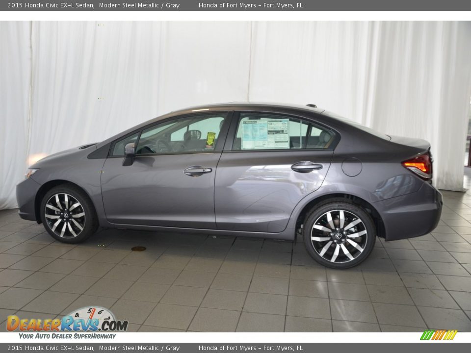 Modern Steel Metallic 2015 Honda Civic EX-L Sedan Photo #4