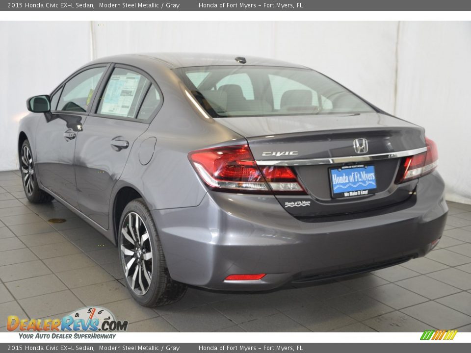 2015 Honda Civic EX-L Sedan Modern Steel Metallic / Gray Photo #5