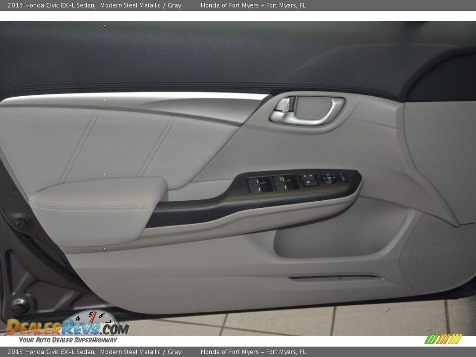 2015 Honda Civic EX-L Sedan Modern Steel Metallic / Gray Photo #8
