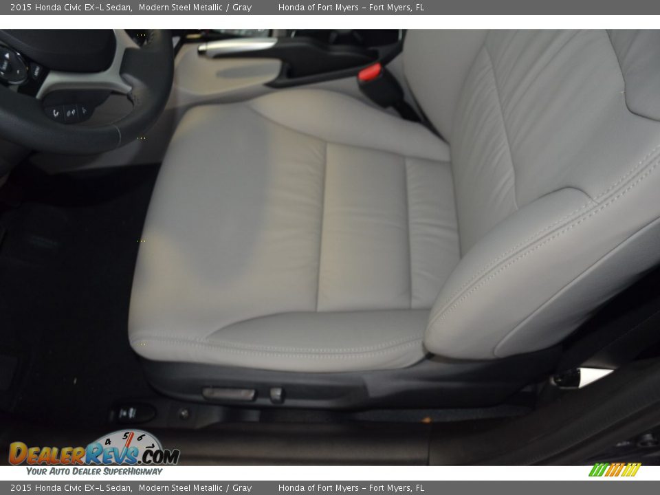 2015 Honda Civic EX-L Sedan Modern Steel Metallic / Gray Photo #10