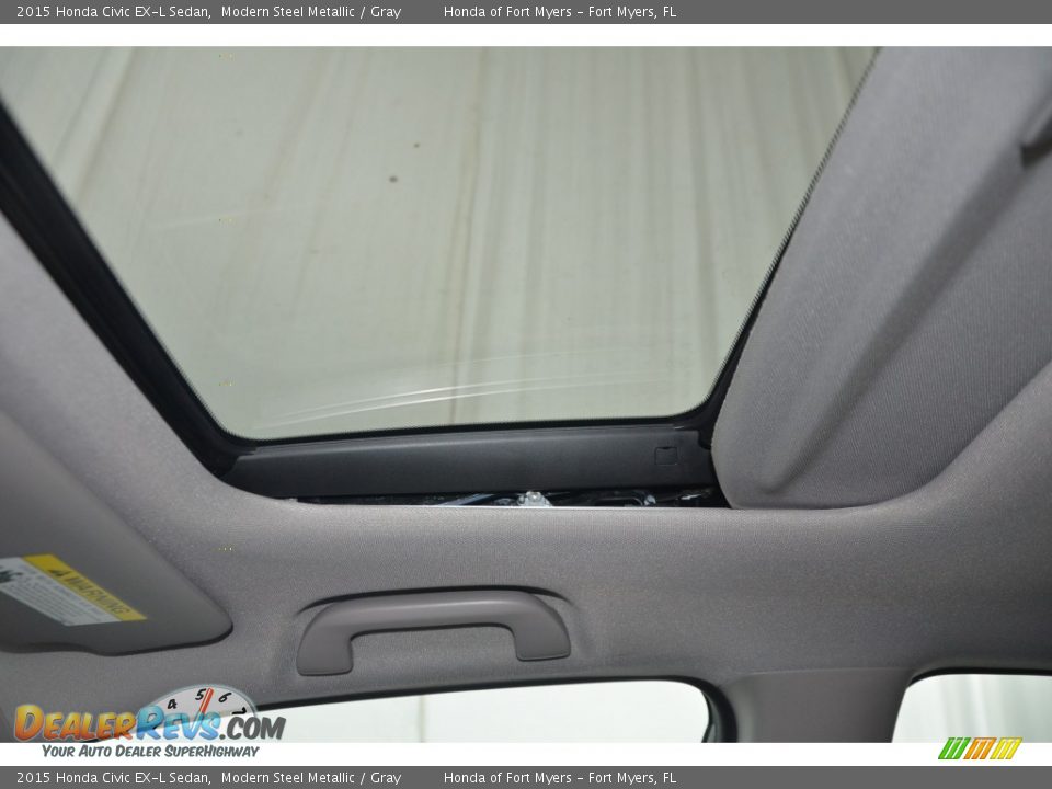 2015 Honda Civic EX-L Sedan Modern Steel Metallic / Gray Photo #12