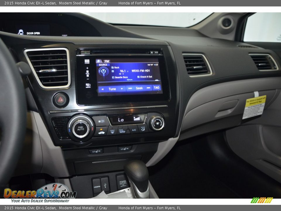 2015 Honda Civic EX-L Sedan Modern Steel Metallic / Gray Photo #13