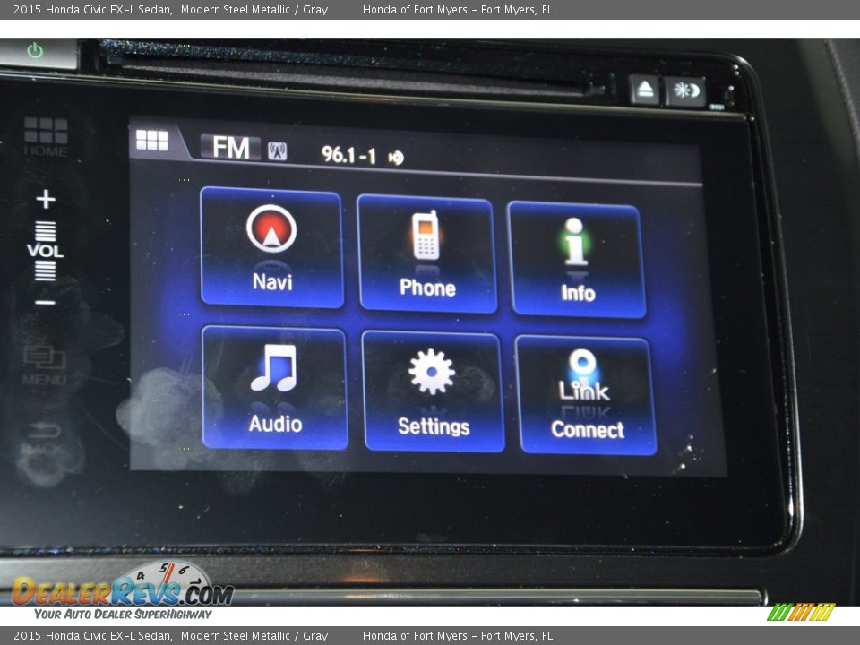 2015 Honda Civic EX-L Sedan Modern Steel Metallic / Gray Photo #16