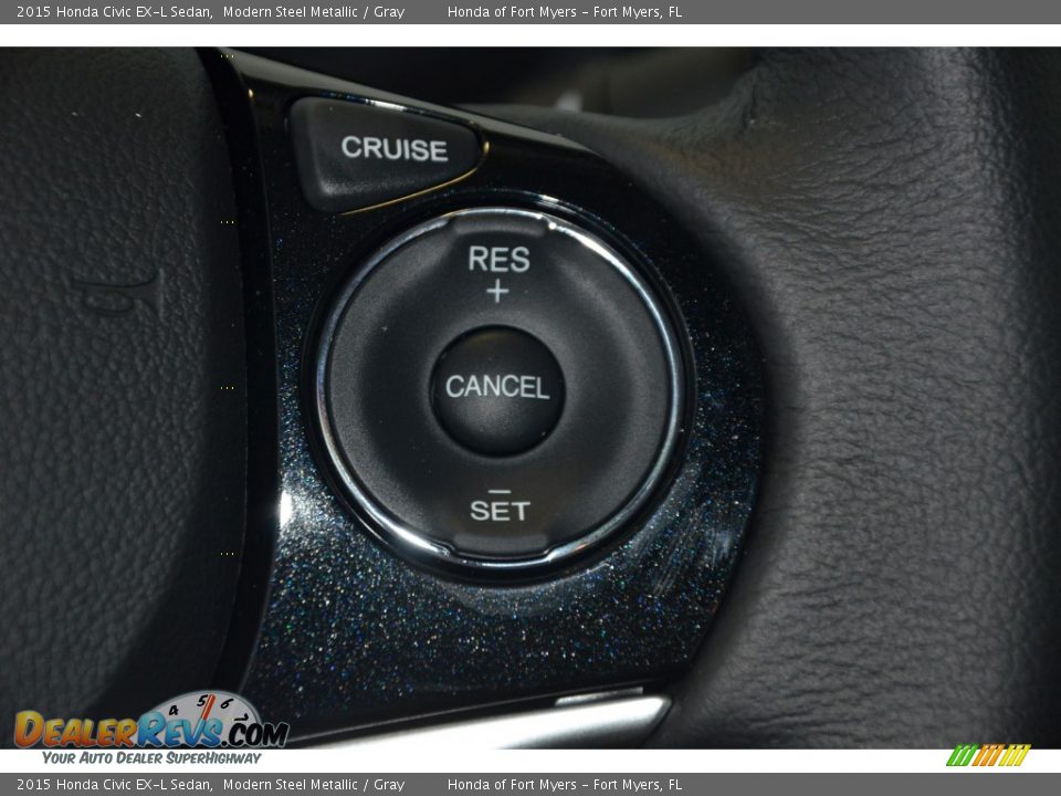 2015 Honda Civic EX-L Sedan Modern Steel Metallic / Gray Photo #19