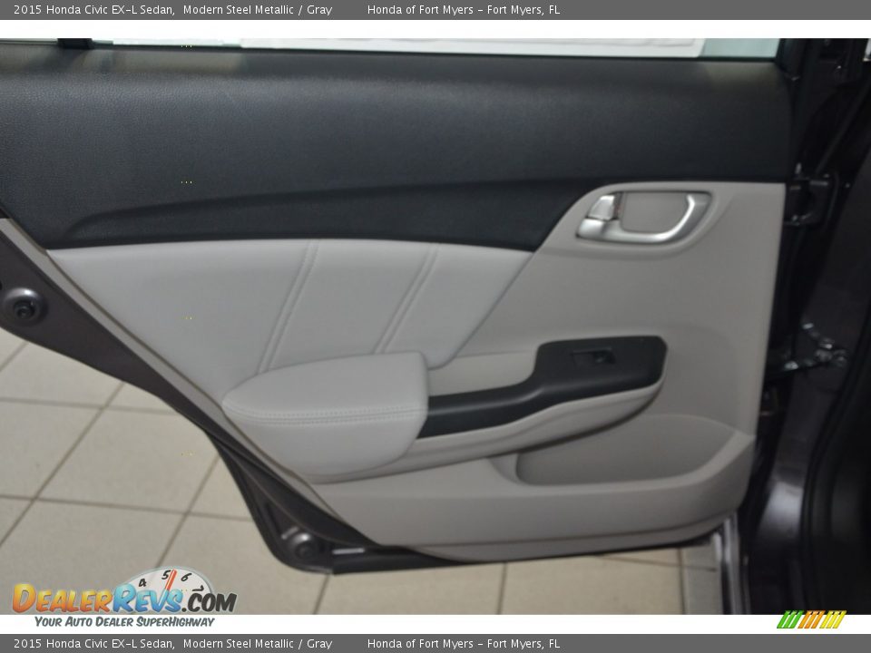 2015 Honda Civic EX-L Sedan Modern Steel Metallic / Gray Photo #21
