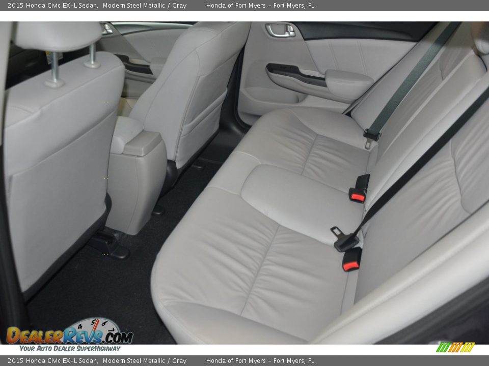 2015 Honda Civic EX-L Sedan Modern Steel Metallic / Gray Photo #23