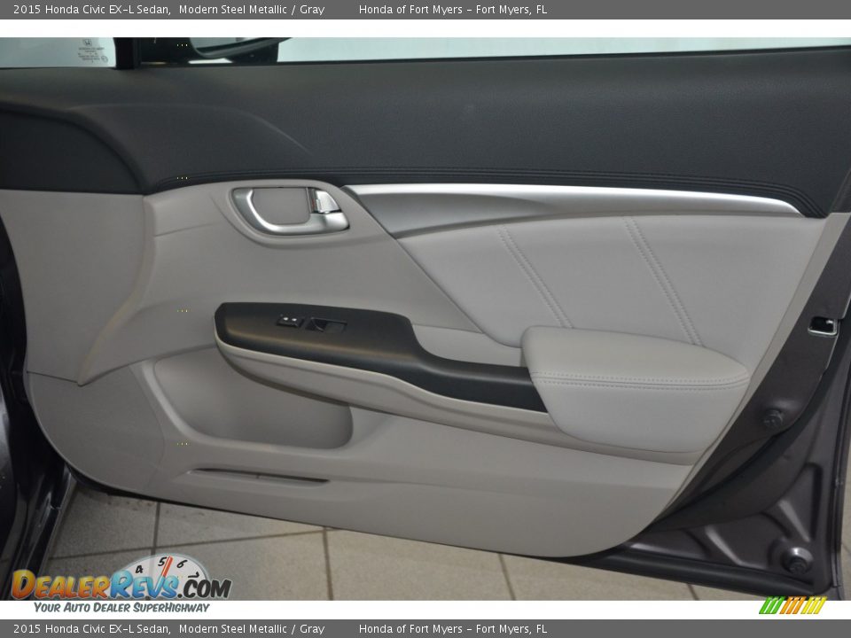 2015 Honda Civic EX-L Sedan Modern Steel Metallic / Gray Photo #25