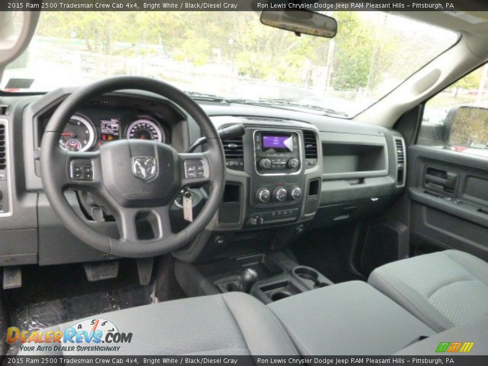 Black/Diesel Gray Interior - 2015 Ram 2500 Tradesman Crew Cab 4x4 Photo #15