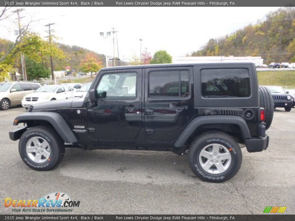 2015 Jeep Wrangler Unlimited Sport 4x4 Black / Black Photo #2