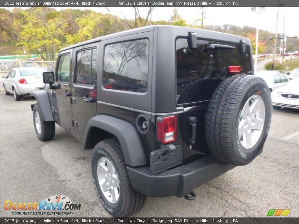 2015 Jeep Wrangler Unlimited Sport 4x4 Black / Black Photo #3