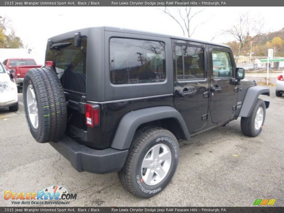 2015 Jeep Wrangler Unlimited Sport 4x4 Black / Black Photo #5