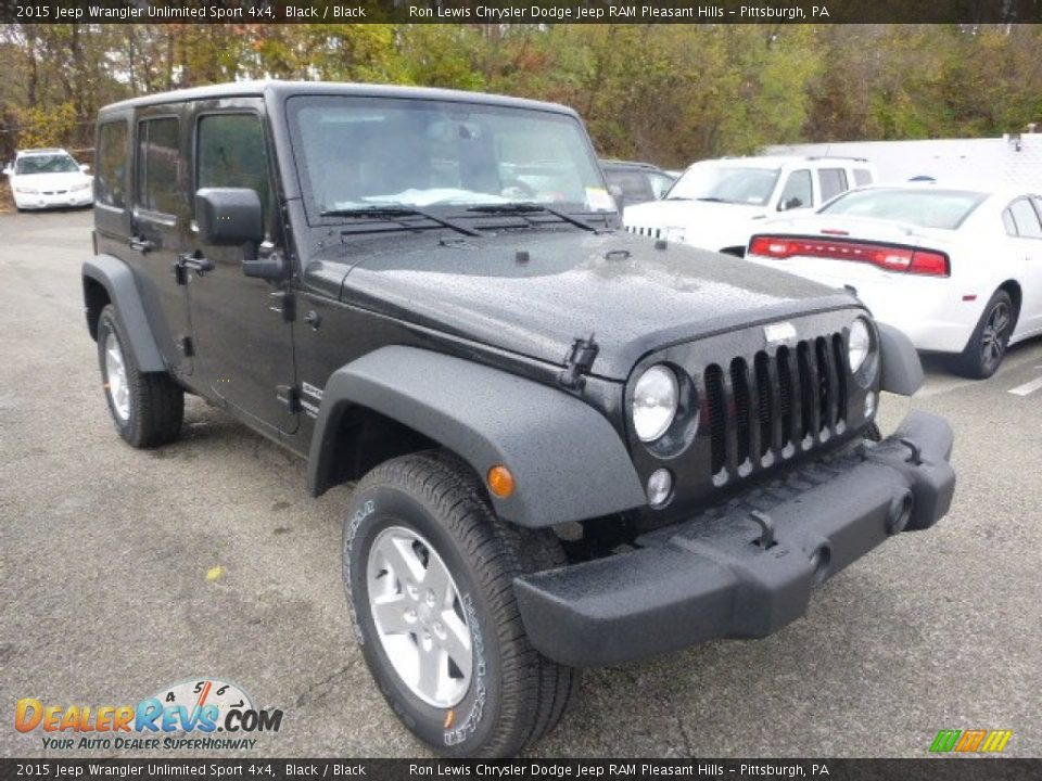 2015 Jeep Wrangler Unlimited Sport 4x4 Black / Black Photo #7