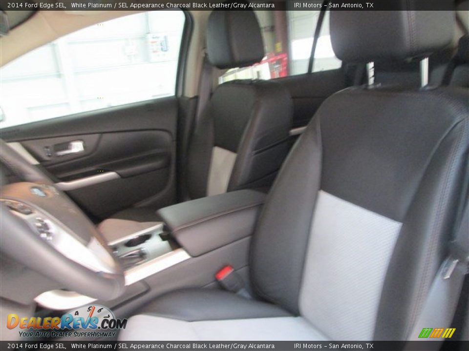2014 Ford Edge SEL White Platinum / SEL Appearance Charcoal Black Leather/Gray Alcantara Photo #9