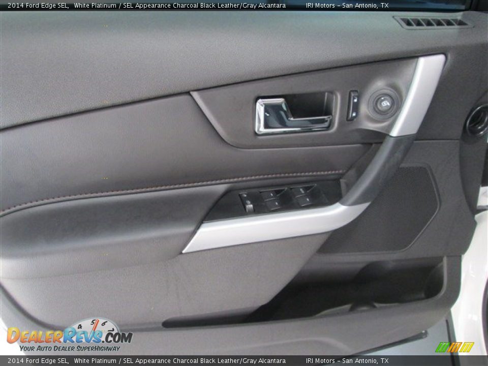 2014 Ford Edge SEL White Platinum / SEL Appearance Charcoal Black Leather/Gray Alcantara Photo #14