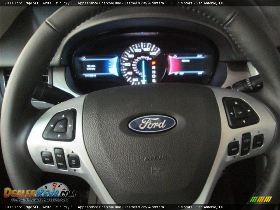 2014 Ford Edge SEL White Platinum / SEL Appearance Charcoal Black Leather/Gray Alcantara Photo #22