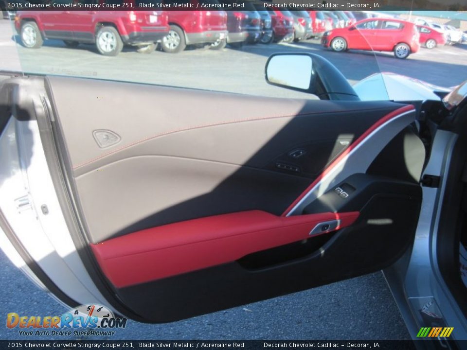 2015 Chevrolet Corvette Stingray Coupe Z51 Blade Silver Metallic / Adrenaline Red Photo #10
