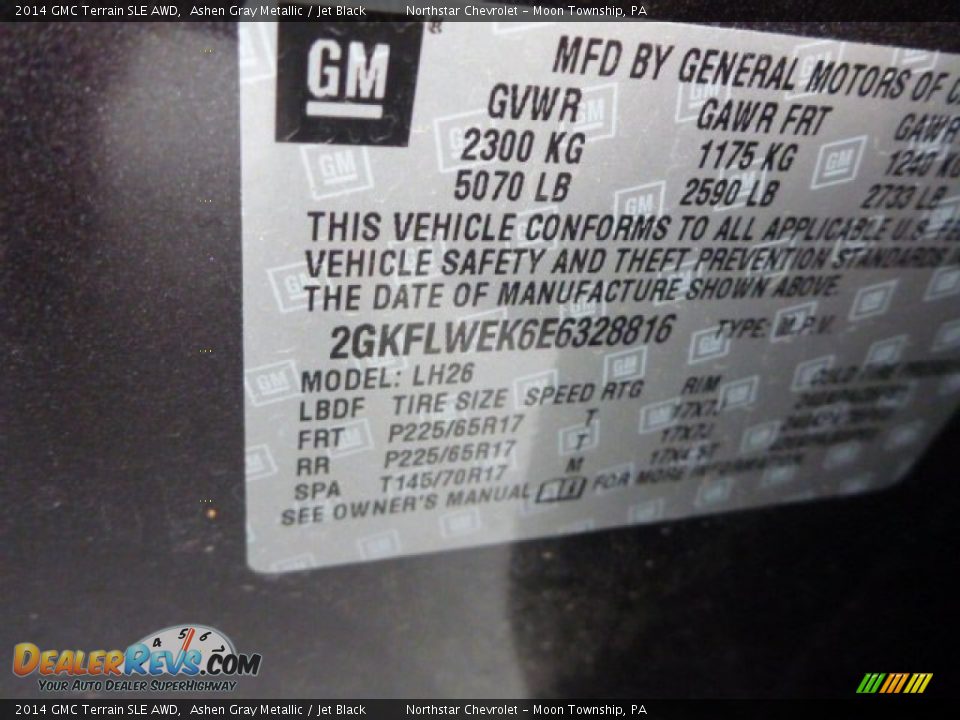 2014 GMC Terrain SLE AWD Ashen Gray Metallic / Jet Black Photo #14