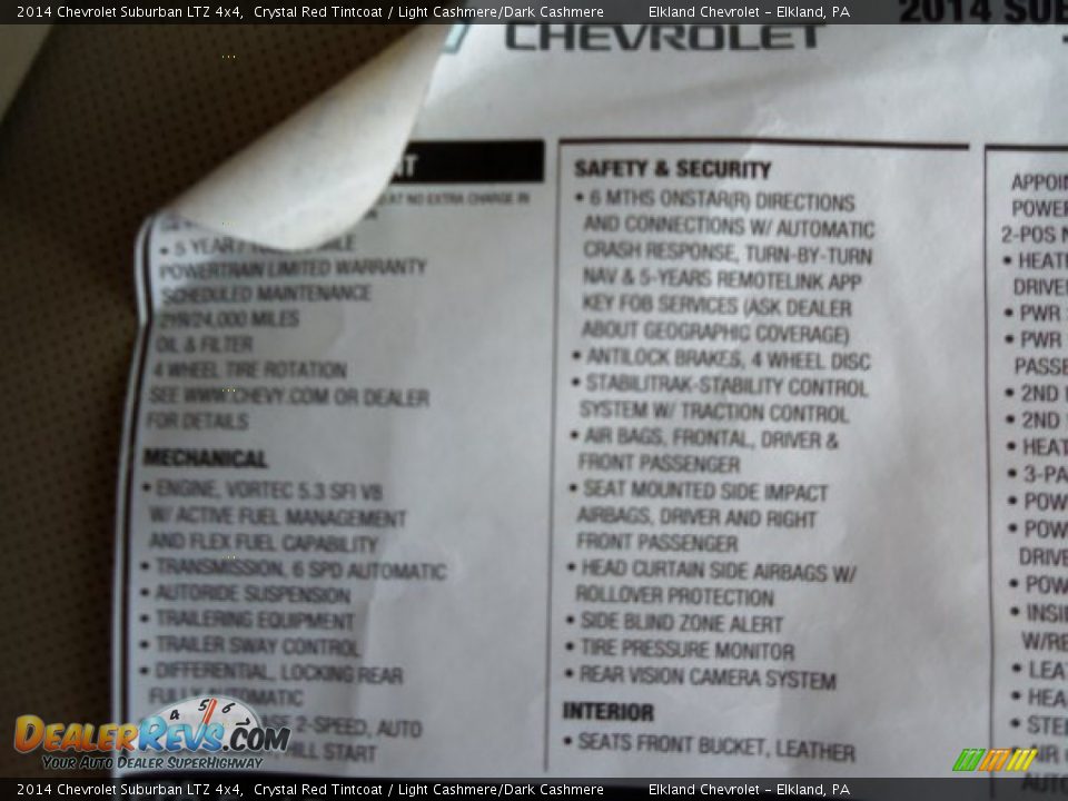 2014 Chevrolet Suburban LTZ 4x4 Crystal Red Tintcoat / Light Cashmere/Dark Cashmere Photo #16